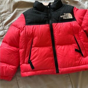 The North Face Kids Black and Red Puffer Jacket